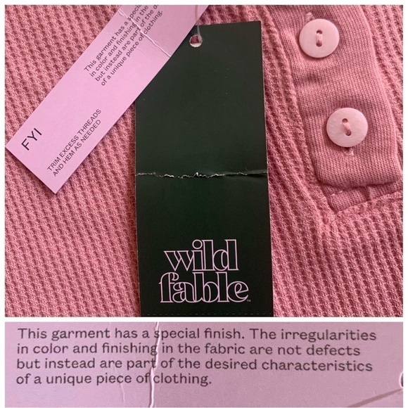 New 2-pc Bundle WILD FABLE Tops Pink Lavender Shirts Waffle Ribbed Women’s L NWT - Picture 15 of 16